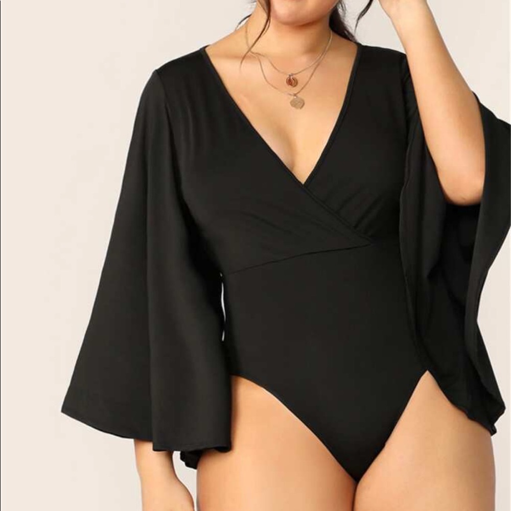 Glamorous cloak sleeve body suit